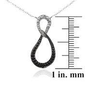 Sterling Silver Black & White Diamond Accent Infinity Necklace