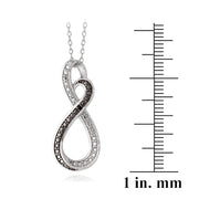 Sterling Silver Black Diamond Accent Infinity Heart Swirl Necklace