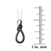 Sterling Silver Black Diamond Accent Infinity Twist Necklace