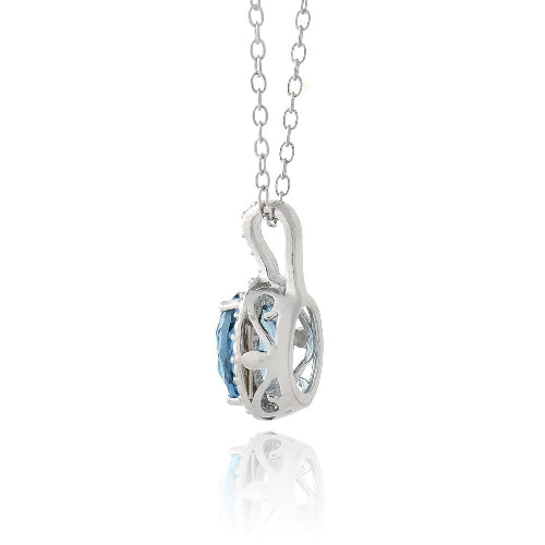 Sterling Silver 1.5ct London Blue Topaz & Diamond Accent Oval Necklace-2