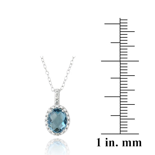 Sterling Silver 1.5ct London Blue Topaz & Diamond Accent Oval Necklace-3