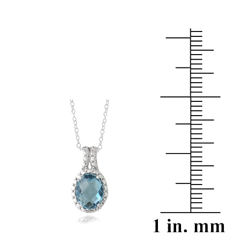 Sterling Silver 1.5ct London Blue Topaz & Diamond Accent Oval Necklace-3