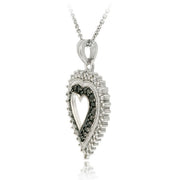Sterling Silver 1/5ct Black Diamond Open Heart Necklace