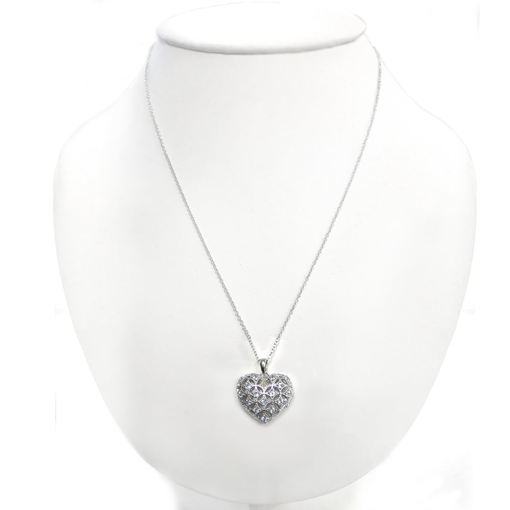 Sterling Silver Blue Topaz & Diamond Accent Heart Locket Necklace-4