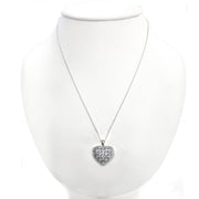 Sterling Silver Blue Topaz & Diamond Accent Heart Locket Necklace