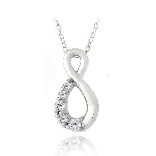 Sterling Silver 2/5ct White Topaz Infinity Journey Necklace