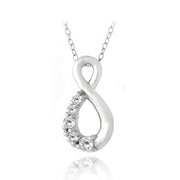 Sterling Silver 2/5ct White Topaz Infinity Journey Necklace