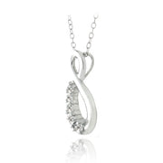 Sterling Silver 2/5ct White Topaz Infinity Journey Necklace