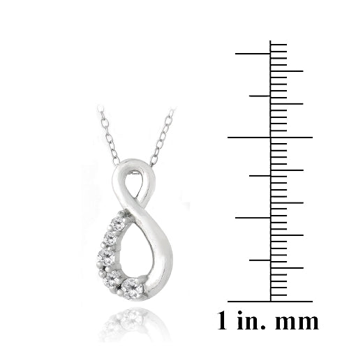 Sterling Silver 2/5ct White Topaz Infinity Journey Necklace-3