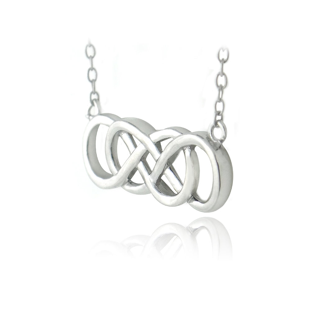 Sterling Silver Double Infinity Necklace-2