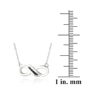 Sterling Silver Black Diamond Infinity Twist Necklace