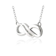 Sterling Silver Diamond Infinity Twist Necklace