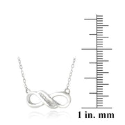 Sterling Silver Diamond Infinity Twist Necklace