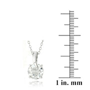 Sterling Silver 2.5ct White Topaz Round Curve Necklace