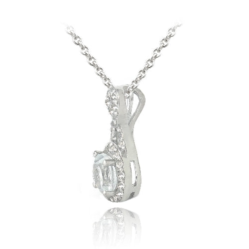 Sterling Silver 2ct White Topaz Infinity Necklace-2