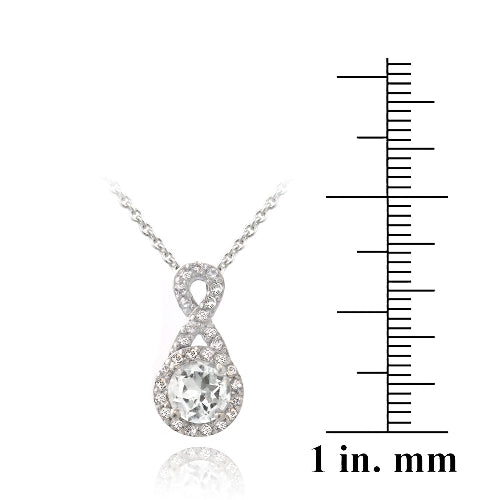 Sterling Silver 2ct White Topaz Infinity Necklace-3