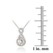 Sterling Silver 2ct White Topaz Infinity Necklace