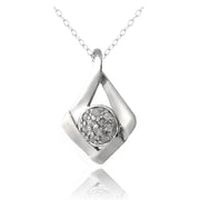 Sterling Silver 1/10ct Diamond Angular Necklace