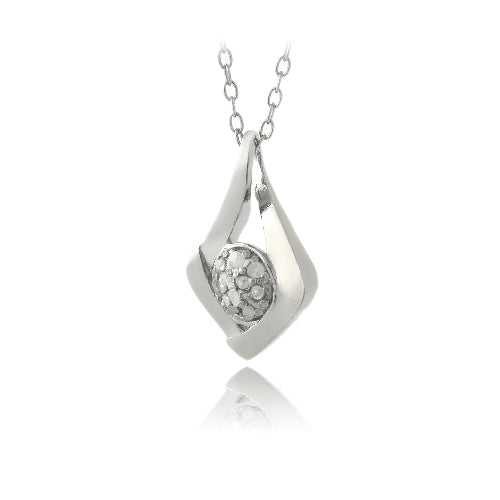 Sterling Silver 1/10ct Diamond Angular Necklace-2