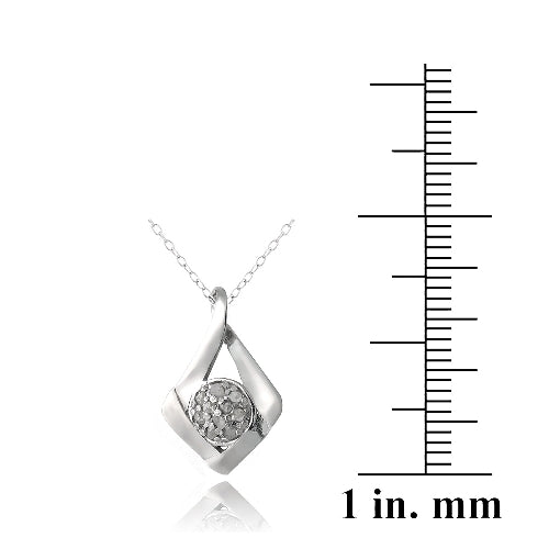 Sterling Silver 1/10ct Diamond Angular Necklace-3