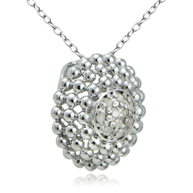 Sterling Silver 1/10ct Diamond Round Necklace
