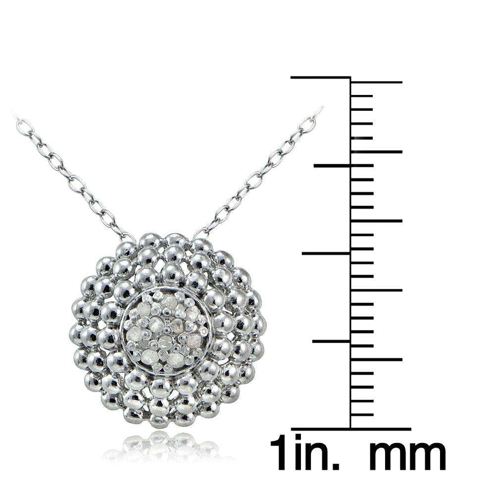 Sterling Silver 1/10ct Diamond Round Necklace-3