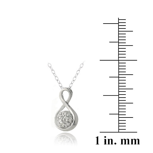 Sterling Silver 1/10ct Diamond Infinity Necklace-3