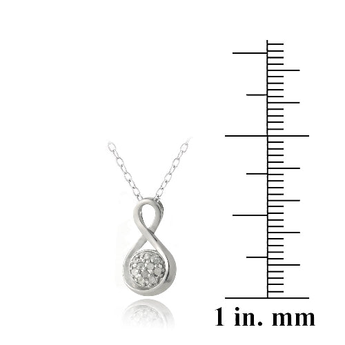 Sterling Silver 1/10ct Diamond Infinity Necklace