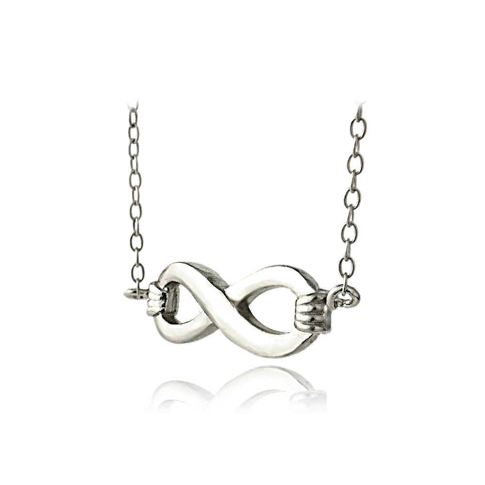 Sterling Silver Small Infinity Polished Necklace-2