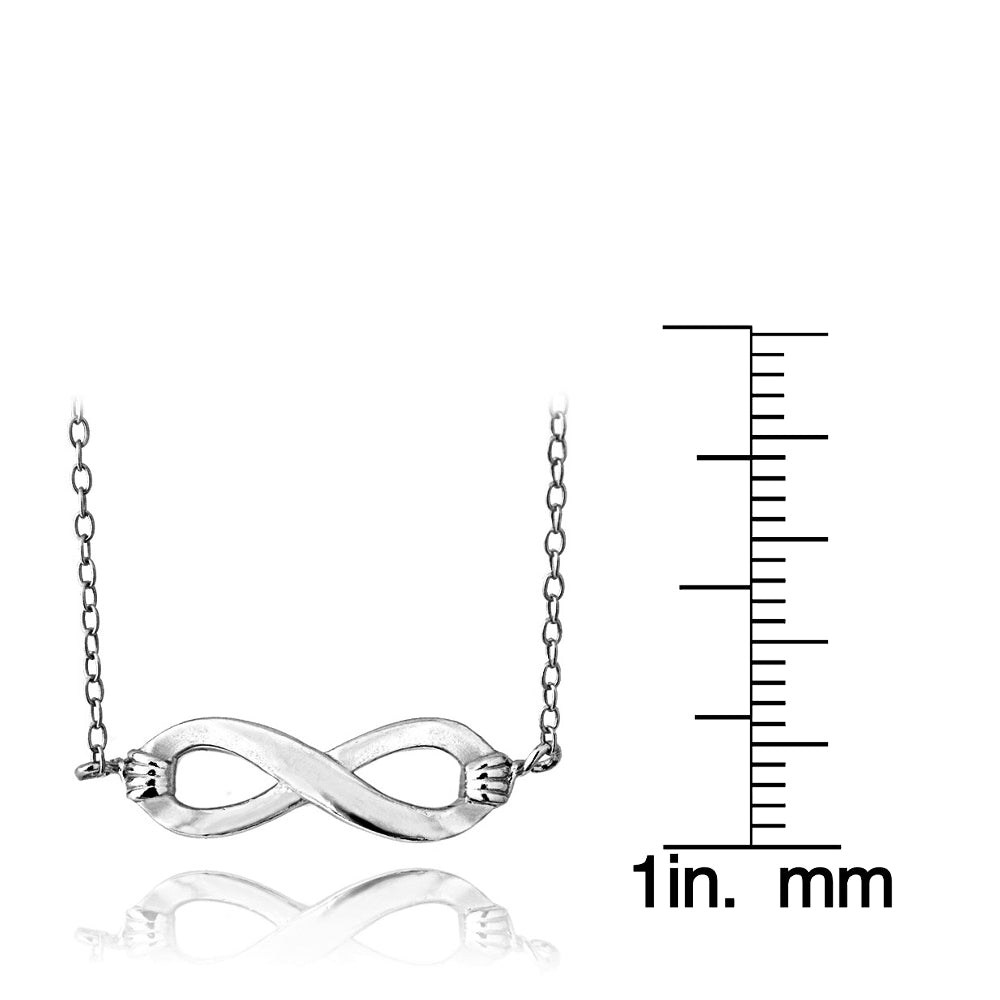 Sterling Silver Small Infinity Polished Necklace-3