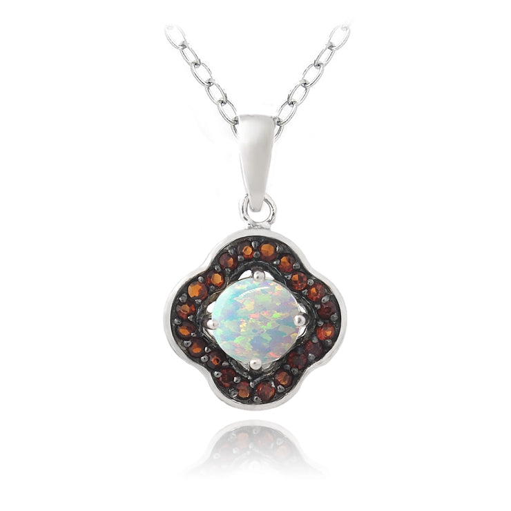 Garnet Opal Two Become One Necklace - 14K Yellow Gold |JewelsForMe