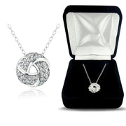 Sterling Silver 1/4 ct Diamond Love Knot Necklace, (H-I, I2)