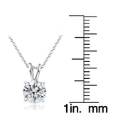 Platinum Plated Sterling Silver 100 Facets Cubic Zirconia Necklace (1cttw)