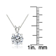 Platinum Plated Sterling Silver 100 Facets Cubic Zirconia Necklace (2cttw)