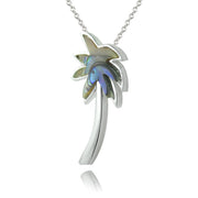 Sterling Silver Abalone Palm Tree Necklace