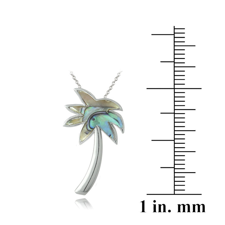Sterling Silver Abalone Palm Tree Necklace