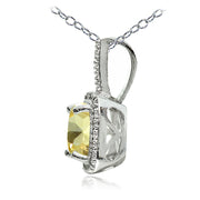 Sterling Silver 1.85ct Citrine & White Topaz Cushion-Cut Necklace