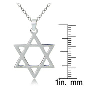 Sterling Silver Star of David Polished Necklace