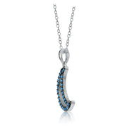 Sterling Silver Nano Created Turquoise Moon Necklace