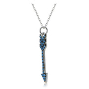 Sterling Silver Nano Created Turquoise Drop Arrow Necklace