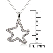 Sterling Silver Cubic Zirconia Starfish Necklace