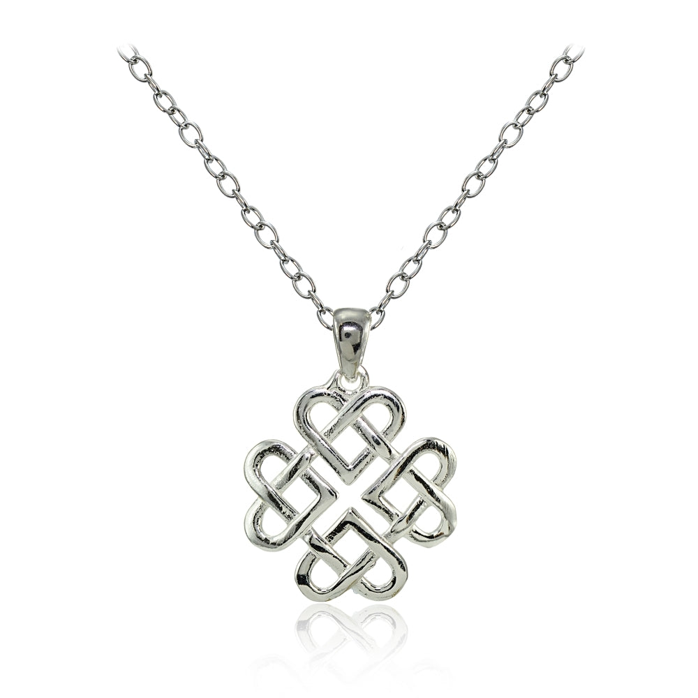Sterling Silver Celtic Heart Love Knot Necklace