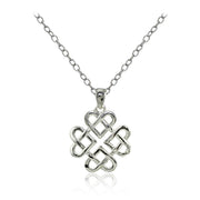 Sterling Silver Celtic Heart Love Knot Necklace