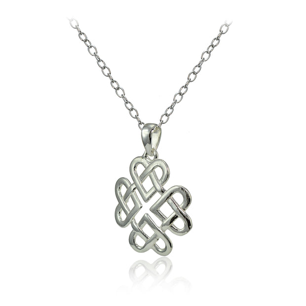 Sterling Silver Celtic Heart Love Knot Necklace
