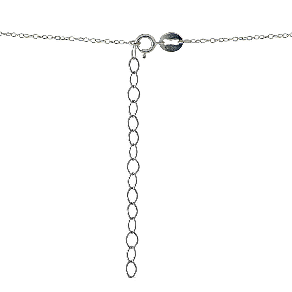 Sterling Silver Opal Rose Teardrop Leaf Drop Necklace Adorned with Swarovski® Crystals-3