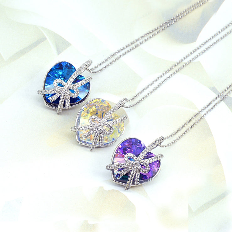 Buy Swarovski Blue Ocean Love Sterling Silver Necklace Online – Ciya Shines