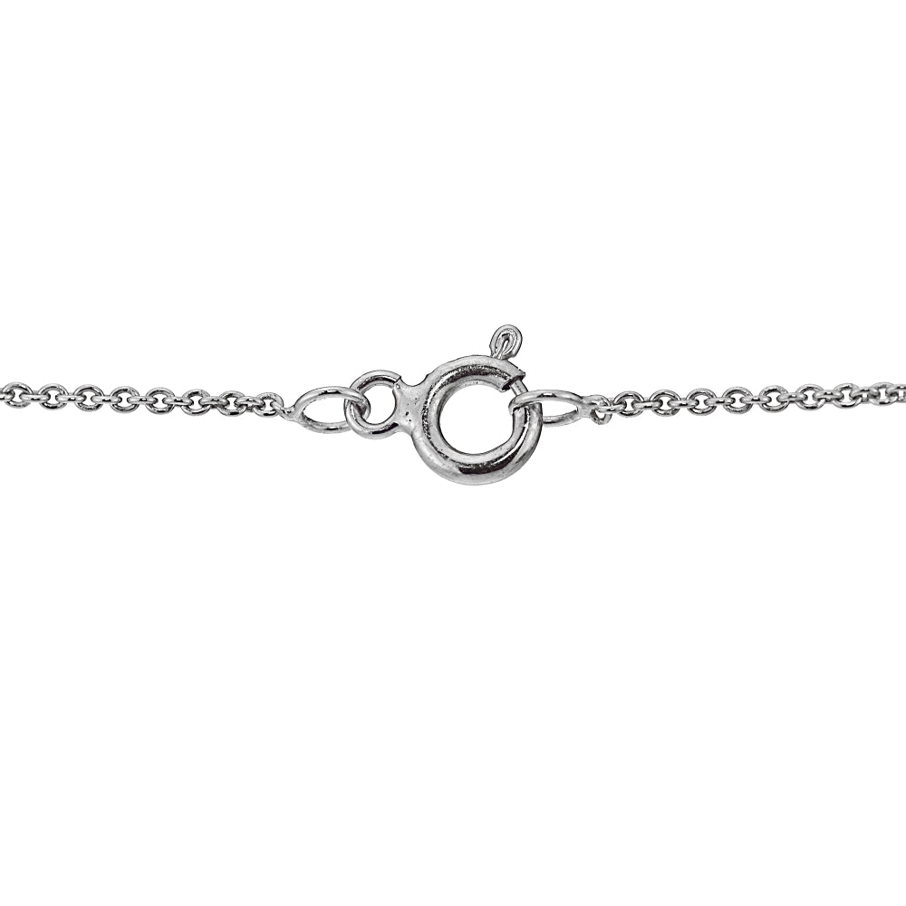 Sterling Silver Cubic Zirconia 6mm Dangling Pear-Shape Bead Necklace-2