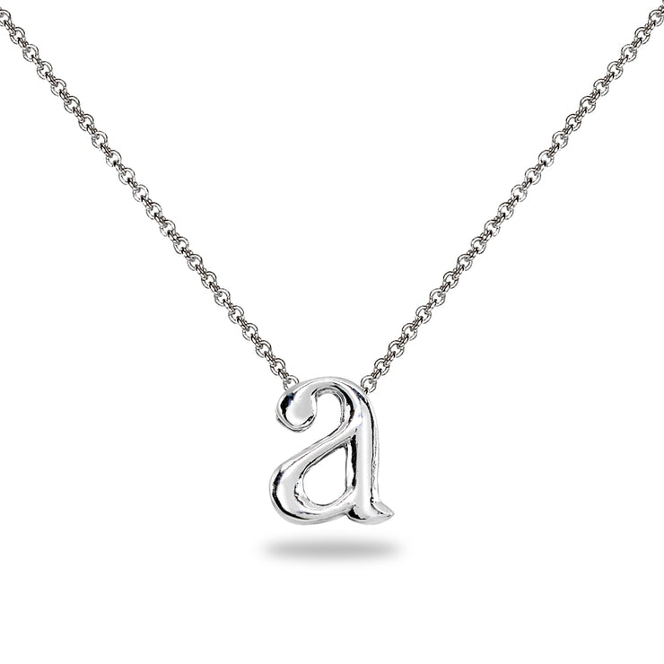 Sterling Silver A Letter Initial Alphabet Name Personalized 925 Silver Necklace, 15” + Extender