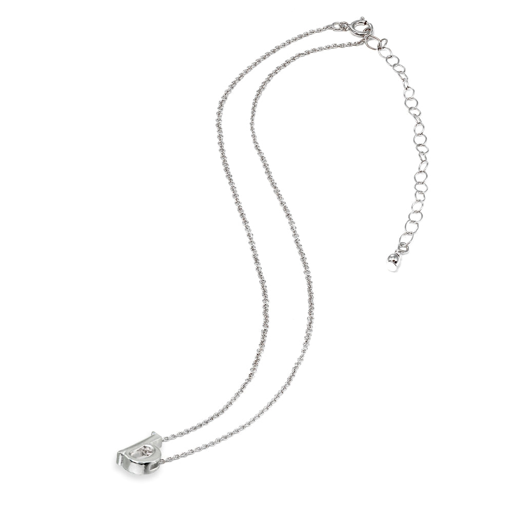 Sterling Silver B Letter Initial Alphabet Name Personalized 925 Silver Necklace, 15” + Extender-3