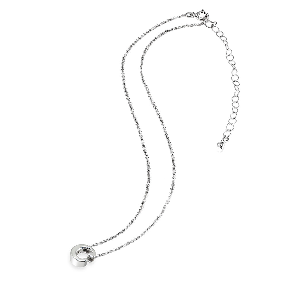 Sterling Silver C Letter Initial Alphabet Name Personalized 925 Silver Necklace, 15” + Extender-3